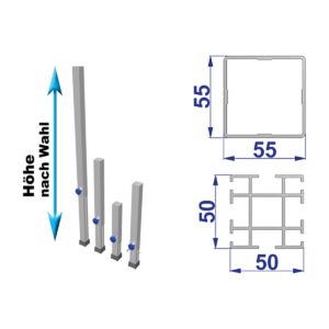 Bütec Steckfuß 60–100 cm, höhenverstellbar mieten