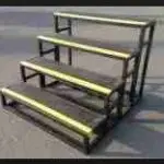 Bütec, Bühnentreppe, 100cm mit einseitigem Geländer mieten bei Eventall